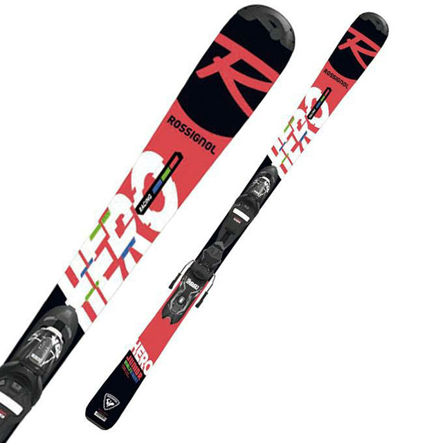 ROSSIGNOL ( ロシニョール ジュニア スキー板 ) ジュニア 【2020-2021】 HERO JR + KID 4 GW 【金具付き スキーセット】
